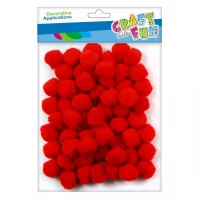 Ilustracja Craft With Fun Ozdoba Dekoracyjna Pompony Czerwone 2cm 463924